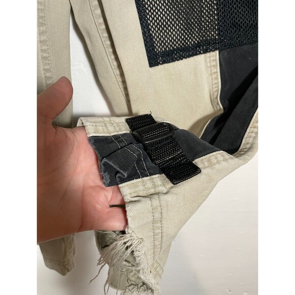 Vintage Y2K Lee Pipes BMX Pants 25x23 Tan Black Patch Logo Mesh Unisex Teen READ - Picture 8 of 16